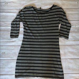 Express Grey & Black Striped Dress